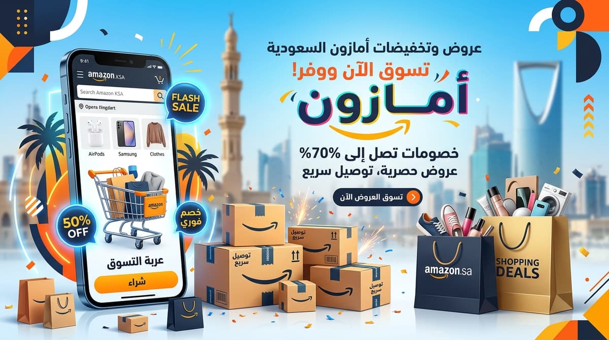 دليل عروض وكوبونات أمازون السعودية 2026: أسرار التوفير والشحن المجاني واقتناص خصومات تصل إلى 70%