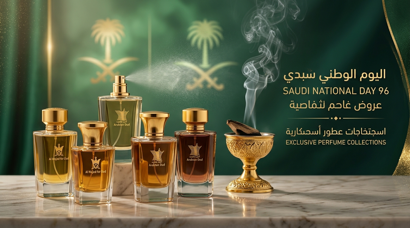 نفحات الفخامة في اليوم الوطني 96: مقارنة أفضل عطور وبكجات الماجد للعود والدخيل بنصف السعر (كود AS213 و EE22)