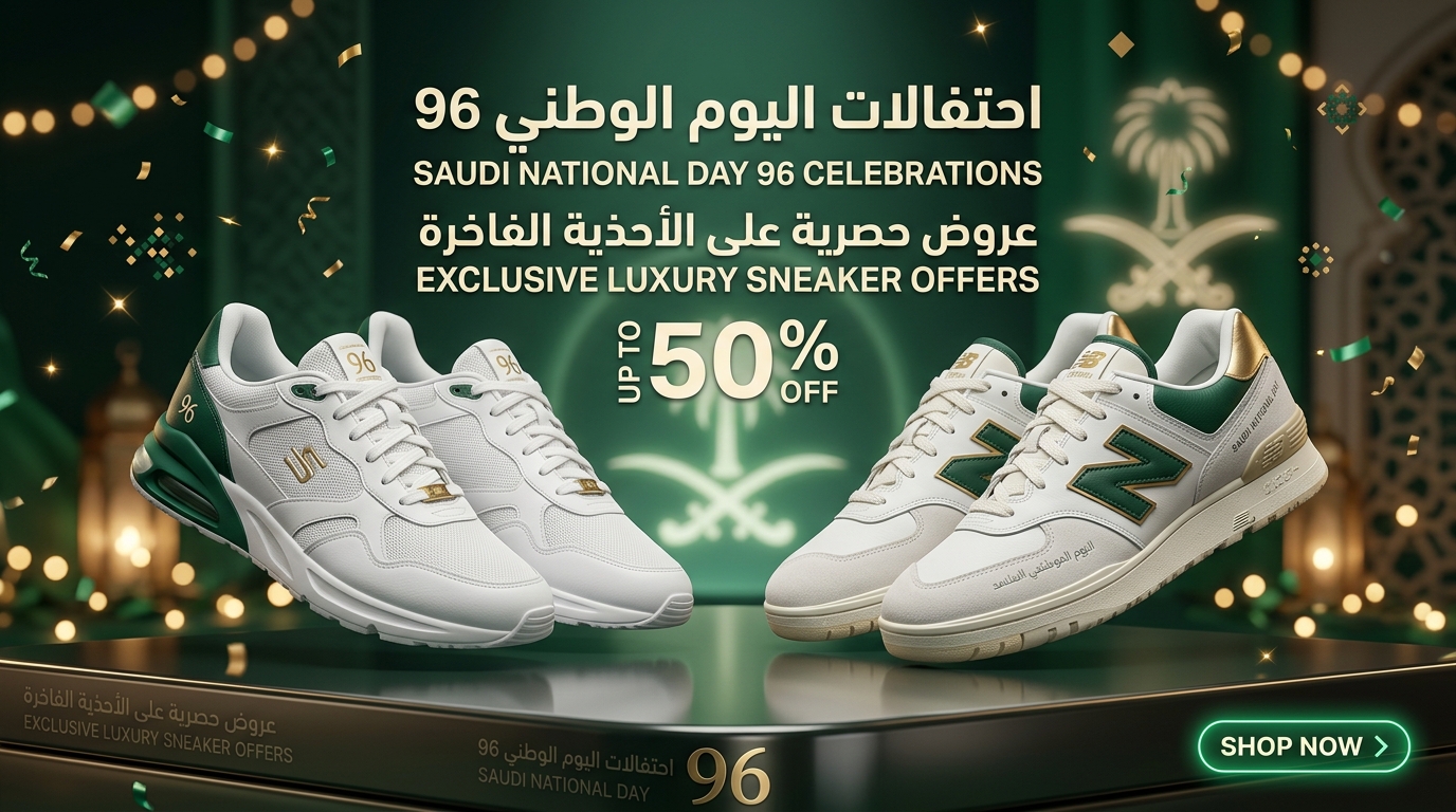 سر راحة القدمين في مسيرات اليوم الوطني 96: تصفيات كوتشيات نايكي ونيوبالانس الأصلية من WayUp Sports (كود ARABY36)
